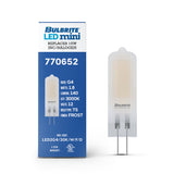 Bulbrite 862040 Bulbrite LED Filament Pack of (4) 1.8 Watt Dimmable T5 Light Bulb with Frost Glass Finish and (G4) Base - 3000K (Soft White Light), 140 Lumens