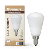 Bulbrite 862051 Bulbrite LED Filament Pack of (4) 4 Watt Dimmable ST15 Light Bulb with Milky Glass Finish and Candelabra (E12) Base - 2700K (Warm White Light), 400 Lumens