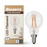 Bulbrite 862054 Bulbrite LED Filament Pack of (4) 4 Watt Dimmable A15 Light Bulb with Clear Glass Finish and Candelabra (E12) Base - 3000K (Soft White Light), 400 Lumens