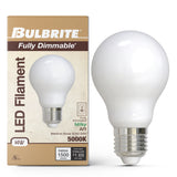 Bulbrite 862074 Bulbrite LED Filament Pack of (4) 14 Watt Dimmable A19 Light Bulb with Milky Glass Finish and Medium (E26) Base - 5000K (Soft Daylight Light), 1500 Lumens