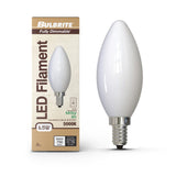 Bulbrite 862080 Bulbrite LED Filament Pack of (4) 6.5 Watt Dimmable B11 Light Bulb with Milky Glass Finish and Candelabra (E12) Base - 5000K (Soft Daylight Light), 750 Lumens