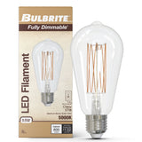 Bulbrite 862098 Bulbrite LED Filament Pack of (4) 8.5 Watt Dimmable ST18 Light Bulb with Clear Glass Finish and Medium (E26) Base - 5000K (Soft Daylight Light), 800 Lumens