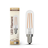 Bulbrite 862108 Bulbrite LED Filament Pack of (4) 4.5 Watt Dimmable T6 Light Bulb with Clear Glass Finish and Candelabra (E12) Base - 5000K (Soft Daylight Light), 450 Lumens