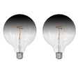 Bulbrite 862110 Bulbrite LED Filament Pack of (2) 4.5 Watt Dimmable G40 Light Bulb with Clear/Smoke Glass Finish and Medium (E26) Base - 3000K (Soft White Light), 200 Lumens