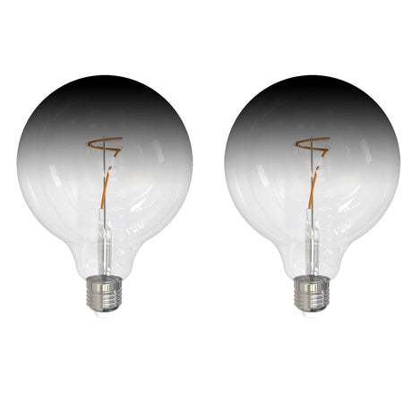 Bulbrite 862110 Bulbrite LED Filament Pack of (2) 4.5 Watt Dimmable G40 Light Bulb with Clear/Smoke Glass Finish and Medium (E26) Base - 3000K (Soft White Light), 200 Lumens
