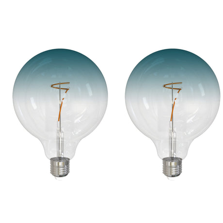 Bulbrite 862111 Bulbrite LED Filament Pack of (2) 4.5 Watt Dimmable G40 Light Bulb with Clear/Blue Glass Finish and Medium (E26) Base - 3000K (Soft White Light), 200 Lumens