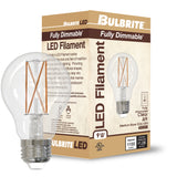 Bulbrite 862302 Bulbrite LED Filament Pack of (4) 9 Watt Dimmable A19 Light Bulb with Clear Glass Finish and Medium (E26) Base - 4000K (Cool White Light), 1100 Lumens