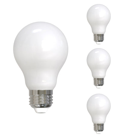 Bulbrite 862304 7W LED A19 Light Bulb 4000K Dimmable E26 800 Lumens 120V 4PK