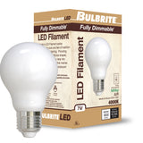 Bulbrite 862304 7W LED A19 Light Bulb 4000K Dimmable E26 800 Lumens 120V 4PK