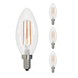 Bulbrite 862307 Bulbrite LED Filament Pack of (4) 5 Watt Dimmable B11 Light Bulb with Clear Glass Finish and Candelabra (E12) Base - 4000K (Cool White Light), 500 Lumens