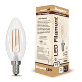 Bulbrite 862307 Bulbrite LED Filament Pack of (4) 5 Watt Dimmable B11 Light Bulb with Clear Glass Finish and Candelabra (E12) Base - 4000K (Cool White Light), 500 Lumens