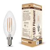 Bulbrite 862308 6.5W LED B11 Light Bulb 4000K Dimmable E12 750 Lumens 120V 4PK