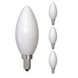 Bulbrite 862309 Bulbrite LED Filament Pack of (4) 4 Watt Dimmable B11 Light Bulb with Milky Glass Finish and Candelabra (E12) Base - 4000K (Cool White Light), 300 Lumens