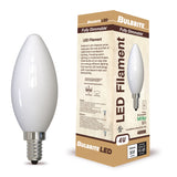 Bulbrite 862309 Bulbrite LED Filament Pack of (4) 4 Watt Dimmable B11 Light Bulb with Milky Glass Finish and Candelabra (E12) Base - 4000K (Cool White Light), 300 Lumens