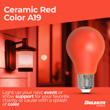 Bulbrite 862312 25-Watt Equivalent Ceramic Red Color A19 Weatherproof Outdoor E26 Medium Base Flood LED Light Bulb