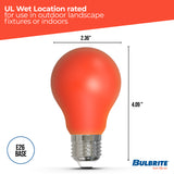 Bulbrite 862312 25-Watt Equivalent Ceramic Red Color A19 Weatherproof Outdoor E26 Medium Base Flood LED Light Bulb