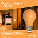 Bulbrite 862313 25-Watt Equivalent Ceramic Amber Color A19 Weatherproof Outdoor E26 Medium Base LED Light Bulb