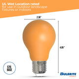 Bulbrite 862313 25-Watt Equivalent Ceramic Amber Color A19 Weatherproof Outdoor E26 Medium Base LED Light Bulb