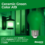 Bulbrite 862315 25-Watt Equivalent Ceramic Green Color A19 Weatherproof Outdoor E26 Medium Base LED Light Bulb