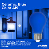 Bulbrite 862316 25-Watt Equivalent Ceramic Blue Color A19 Weatherproof Outdoor E26 Medium Base LED Light Bulb
