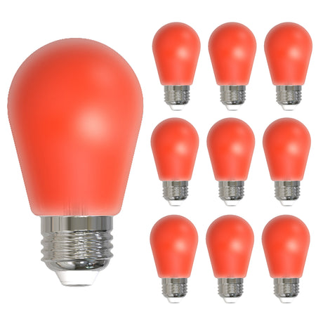Bulbrite 862318 25-Watt Equivalent Ceramic Red Color S14 Weatherproof Outdoor E26 Medium Base 
LED Light Bulb