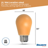 Bulbrite 862319 25-Watt Equivalent Ceramic Amber Color S14 Weatherproof Outdoor E26 Medium Base 
LED Light Bulb