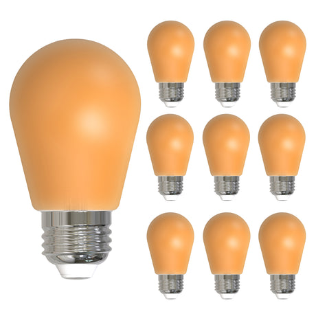 Bulbrite 862319 25-Watt Equivalent Ceramic Amber Color S14 Weatherproof Outdoor E26 Medium Base 
LED Light Bulb