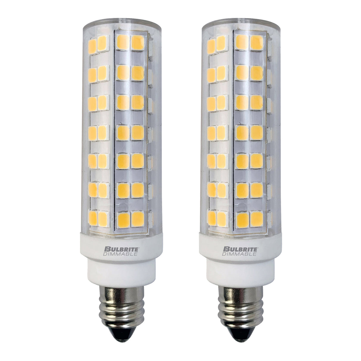 Bulbrite 862641 6.5W LED T6 Light Bulb 3000K Dimmable E11 700 Lumens 120V 2PK