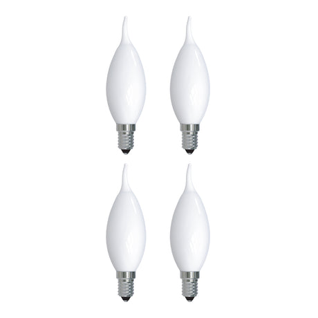 Bulbrite 862690 Bulbrite LED Filament Pack of (4) 4.5 Watt Dimmable CA10 Light Bulb with a Milky Finish and Candelabra Screw (E12) Base - 3000K (Soft White Light), 400 Lumens