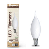 Bulbrite 862690 Bulbrite LED Filament Pack of (4) 4.5 Watt Dimmable CA10 Light Bulb with a Milky Finish and Candelabra Screw (E12) Base - 3000K (Soft White Light), 400 Lumens