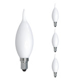 Bulbrite 862691 Bulbrite Pack of (4) 5 Watt Dimmable CA10 LED Light Bulbs with Milky Glass Finish and Candelabra (E12) Base, 2700K Warm White Light, 500 Lumens