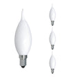 Bulbrite 862692 Bulbrite Pack of (4) 5 Watt Dimmable CA10 LED Light Bulbs with Milky Glass Finish and Candelabra (E12) Base, 3000K Soft White Light, 500 Lumens