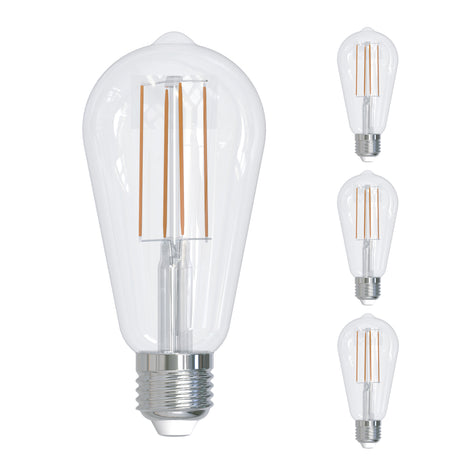 Bulbrite 862693 Bulbrite Pack of (4) 4.5 Watt Dimmable Clear Filament ST18 Medium (E26) LED Light Bulb - 450 Lumens, 2700K