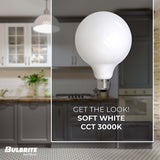 Bulbrite 862927 Bulbrite LED 8.5 Watt Dimmable G40 Light Bulb with a Milky Finish and a Medium Screw E26 - 3000K (Soft White Light) 800 lumens