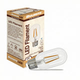 Bulbrite 862703 Bulbrite LED Filament Pack of (4) 5 Watt Dimmable T14 Light Bulb with a Clear Finish and Medium Screw (E26) Base - 3000K (Soft White Light), 450 Lumens