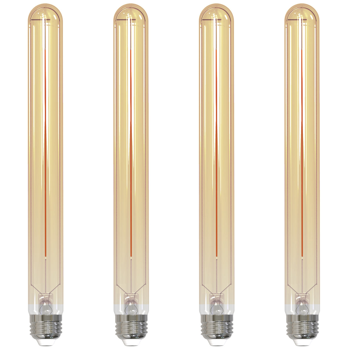Bulbrite 862773 Bulbrite LED Filament Pack of (4) 5 Watt Dimmable 11 Inch T9 Light Bulb with Antique Glass Finish and Medium (E26) Base - 2100K (Amber Light), 300 Lumens