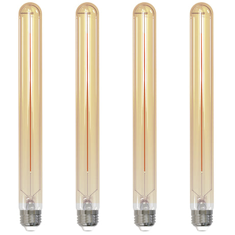 Bulbrite 862773 Bulbrite LED Filament Pack of (4) 5 Watt Dimmable 11 Inch T9 Light Bulb with Antique Glass Finish and Medium (E26) Base - 2100K (Amber Light), 300 Lumens