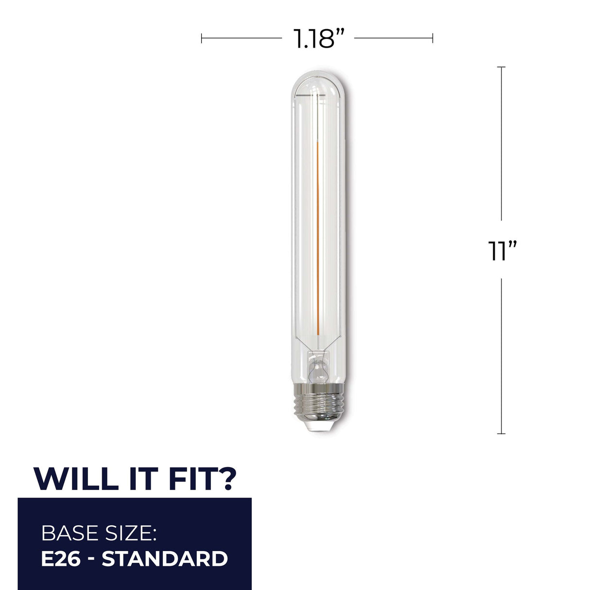Bulbrite 862774 Bulbrite LED Filament Pack of (4) 5 Watt Dimmable 11 Inch T9 Light Bulb with Clear Glass Finish and Medium (E26) Base - 2700K (Warm White Light), 350 Lumens