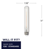 Bulbrite 862774 Bulbrite LED Filament Pack of (4) 5 Watt Dimmable 11 Inch T9 Light Bulb with Clear Glass Finish and Medium (E26) Base - 2700K (Warm White Light), 350 Lumens