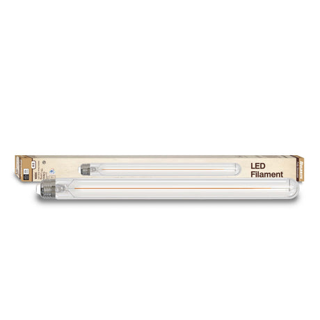 Bulbrite 862778 Bulbrite LED Filament Pack of (4) 5 Watt Dimmable 15 Inch T9 Light Bulb with Clear Glass Finish and Medium (E26) Base - 3000K (Soft White Light), 400 Lumens