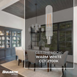 Bulbrite 862932 Bulbrite LED 4.5 Watt Dimmable T8 Light Bulb with a Clear Finish and a Candelabra Screw E12 - 2700K (Warm White Light) 450 lumens