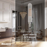 Bulbrite 862933 Bulbrite LED 4.5 Watt Dimmable T8 Light Bulb with a Clear Finish and a Candelabra Screw E12 - 3000K (Soft White Light) 450 lumens