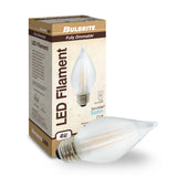 Bulbrite 862787 Bulbrite Spunlite Pack of (4) 4 Watt Dimmable C15 LED Filament Light Bulb with Satin Glass Finish and Medium (E26) Base - 2700K (Warm White Light), 350 Lumens