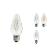 Bulbrite 862789 Bulbrite Fiesta Pack of (4) 4 Watt Dimmable F15 LED Filament Light Bulb with Clear Iridescent Glass Finish and Medium (E26) Base - 2700K (Warm White Light), 320 Lumens