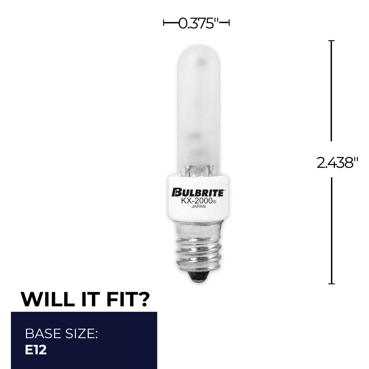 Bulbrite 862793 Bulbrite Pack of (4) 40 Watt Dimmable T3 Krypton/Xenon Light Bulbs with Frost Glass Finish and Candelabra (E12) Base, 560 Lumens