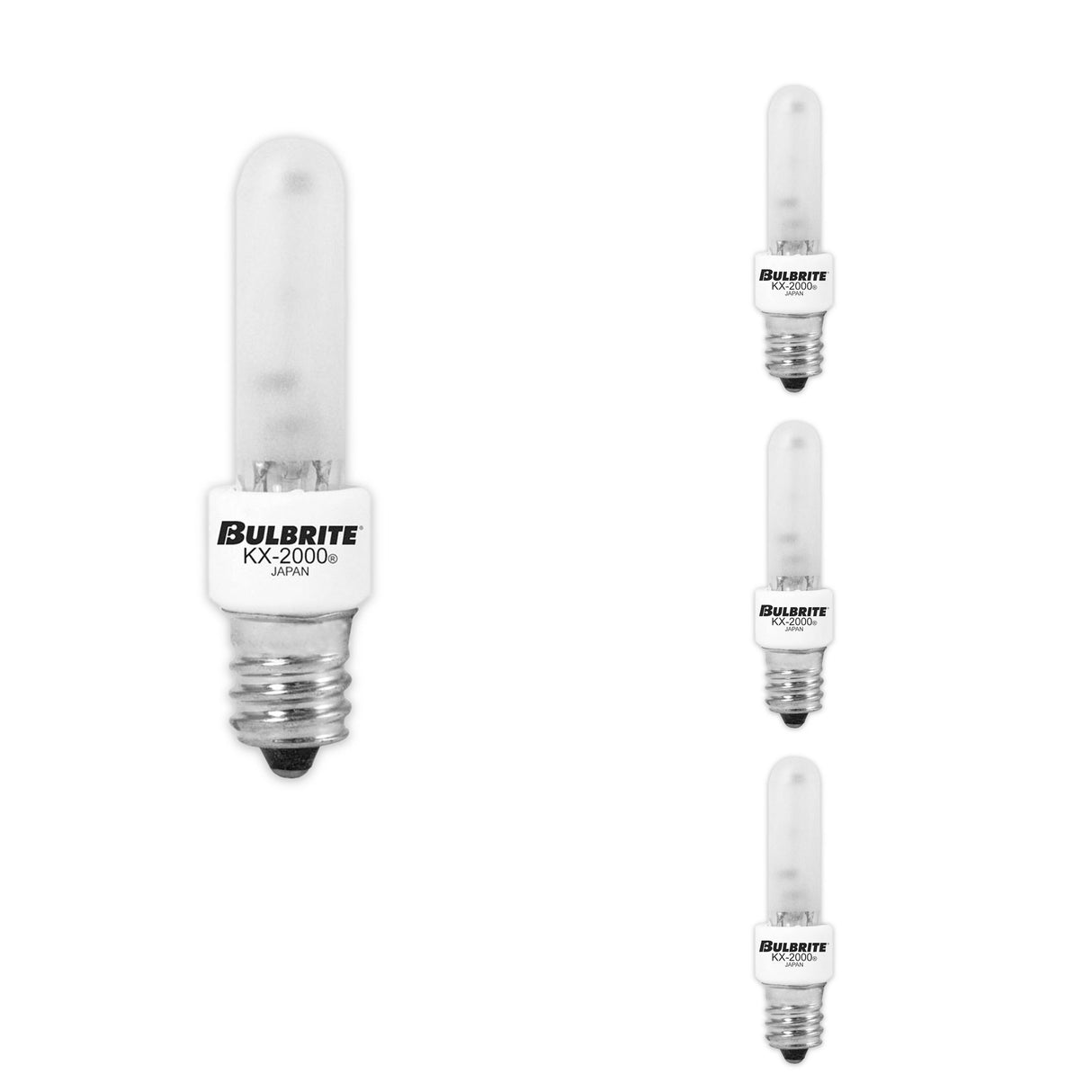 Bulbrite 862793 Bulbrite Pack of (4) 40 Watt Dimmable T3 Krypton/Xenon Light Bulbs with Frost Glass Finish and Candelabra (E12) Base, 560 Lumens