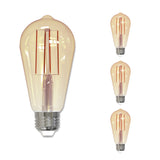 Bulbrite 862795 Bulbrite LED Filament Pack of (4) 5 Watt Dimmable ST18 Light Bulbs with Antique  Glass Finish and Medium (E26) Base - 2200K (Warm Amber Light), 450 Lumens
