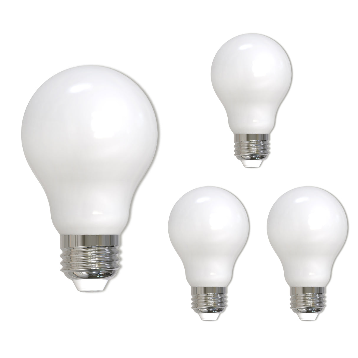 Bulbrite 862829 Bulbrite LED Filament Pack of (4) 9 Watt Dimmable A19 Light Bulb with Milky Glass Finish and Medium (E26) Base - 2700K (Warm White Light), 1100 Lumens