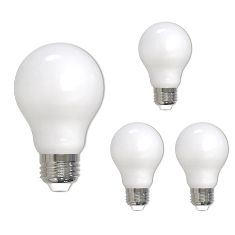 Bulbrite 862829 Bulbrite LED Filament Pack of (4) 9 Watt Dimmable A19 Light Bulb with Milky Glass Finish and Medium (E26) Base - 2700K (Warm White Light), 1100 Lumens