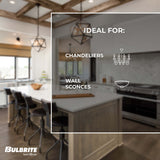 Bulbrite 862934 Bulbrite LED 5.5 Watt Dimmable B11 Light Bulb with a Clear Finish and a Medium Screw E26 - 3000K (Soft White Light) 500 lumens